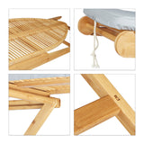 Relaxdays Tabla de Planchar Plegable Grande, Bambú, Gris, 39x124x95 cm