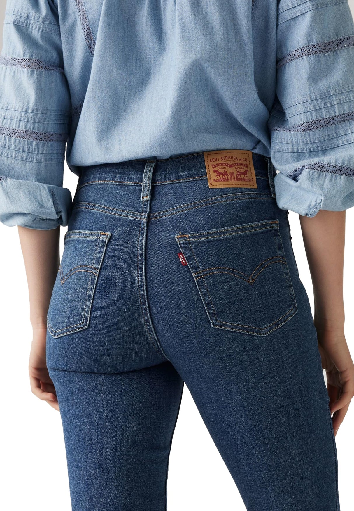 Levi's 724 High Rise Straight Pantalones, Way Way Back, 31W / 30L Mujeres