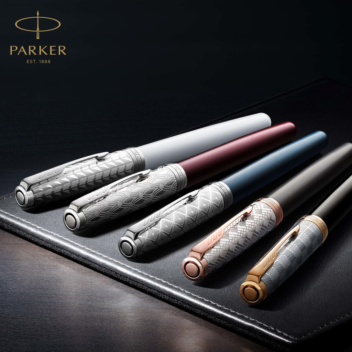Parker Sonnet - Bolígrafo roller (lacado en azul, con adorno acabado en paladio y punta fina, en estuche)