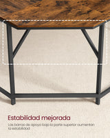 VASAGLE Escritorio de Esquina, Escritorio en Forma de L, 149 x 149 x 76 cm, Ahorra Espacio, Oficina en Casa, Juegos, Marrón Rústico y Negro Tinta LWD73X