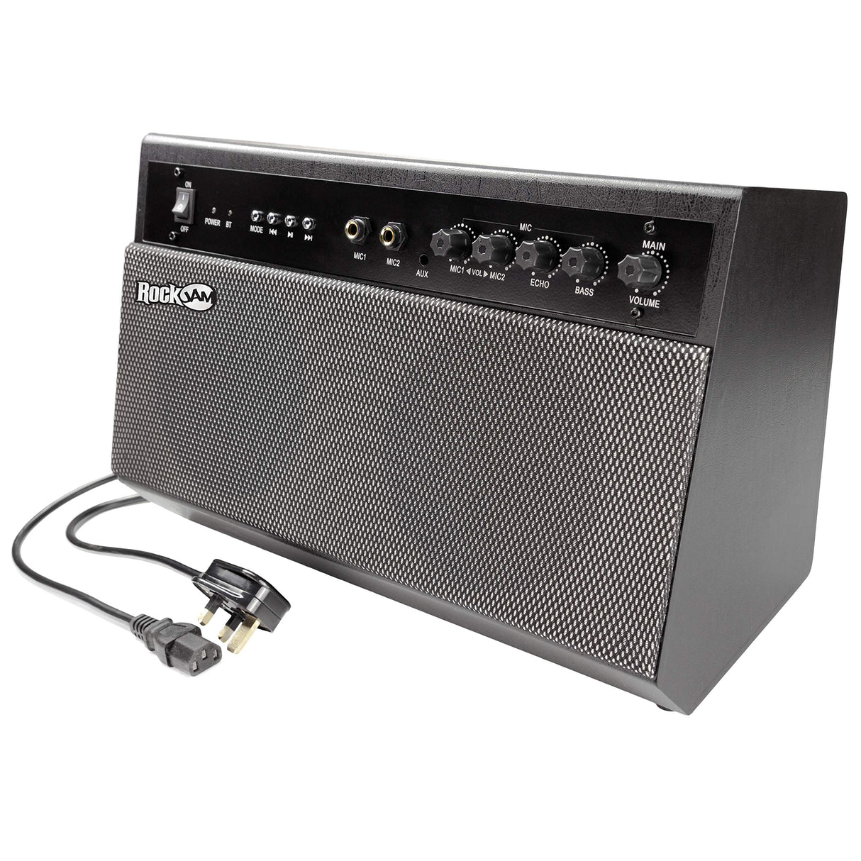 Máquina de Karaoke Bluetooth RockJam Premium Performer de 100 vatios y Sistema de Megafonía con dos micrófonos de Karaoke