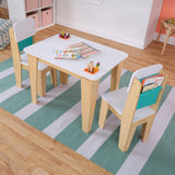 KidKraft Pocket Storage Juego Infantil de Mesa y 2 sillas de Madera con Compartimentos de Almacenamiento, Muebles para Salas de Juego y Dormitorio de niños (20353)