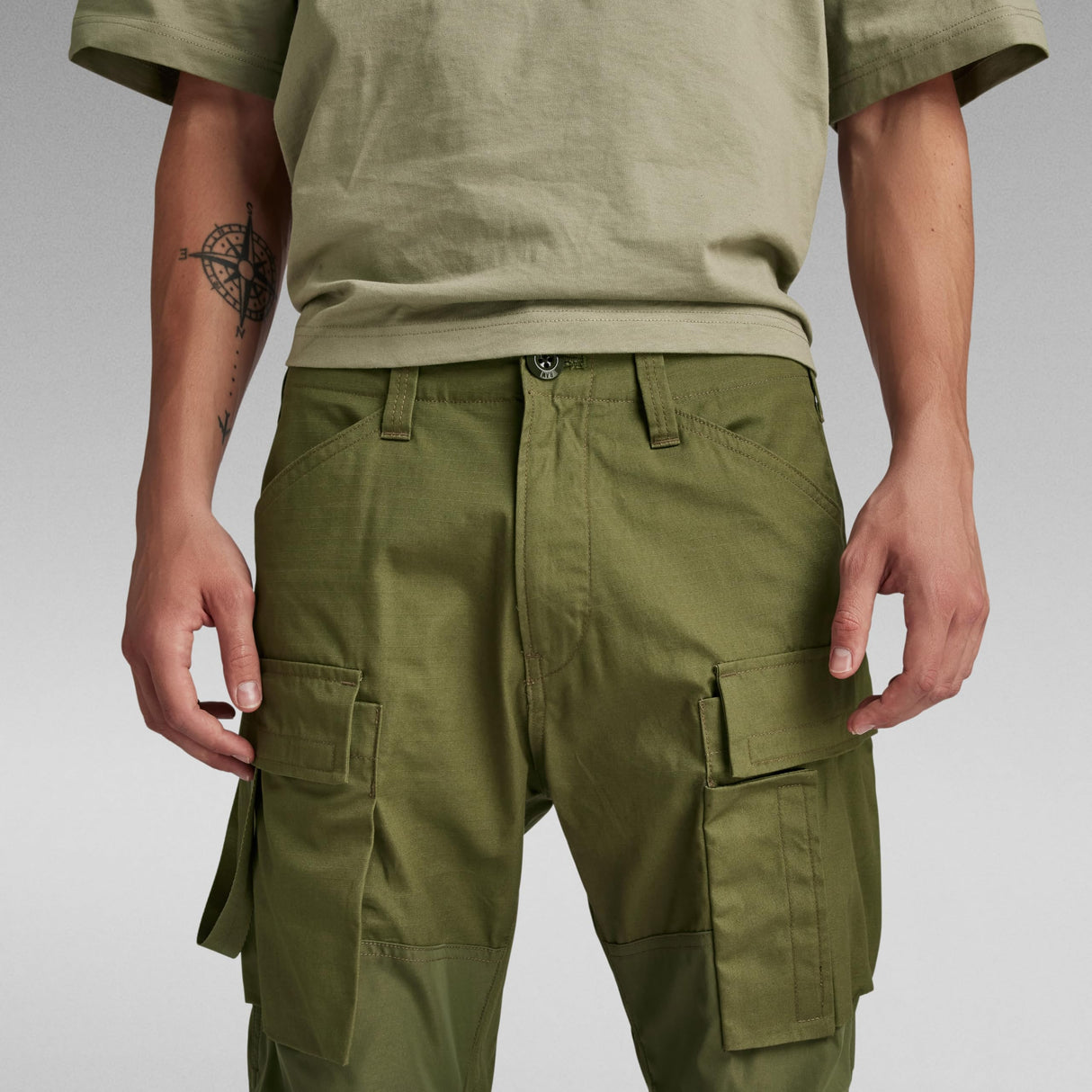 G-STAR Para Hombre Pantalones 3D Regular Tapered Cargo 2.0, Verde (Shadow Olive D24308-D384-B230), 32W / 32L