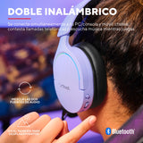 Trust Gaming GXT 491P Fayzo Cascos Gaming Inalámbricos Bluetooth + 2.4 GHz, 7.1 Sonido Envolvente, Batería de 22 Horas, Auriculares Inalámbricos RGB Over-Ear PC PS5 PS4 Switch - Morado
