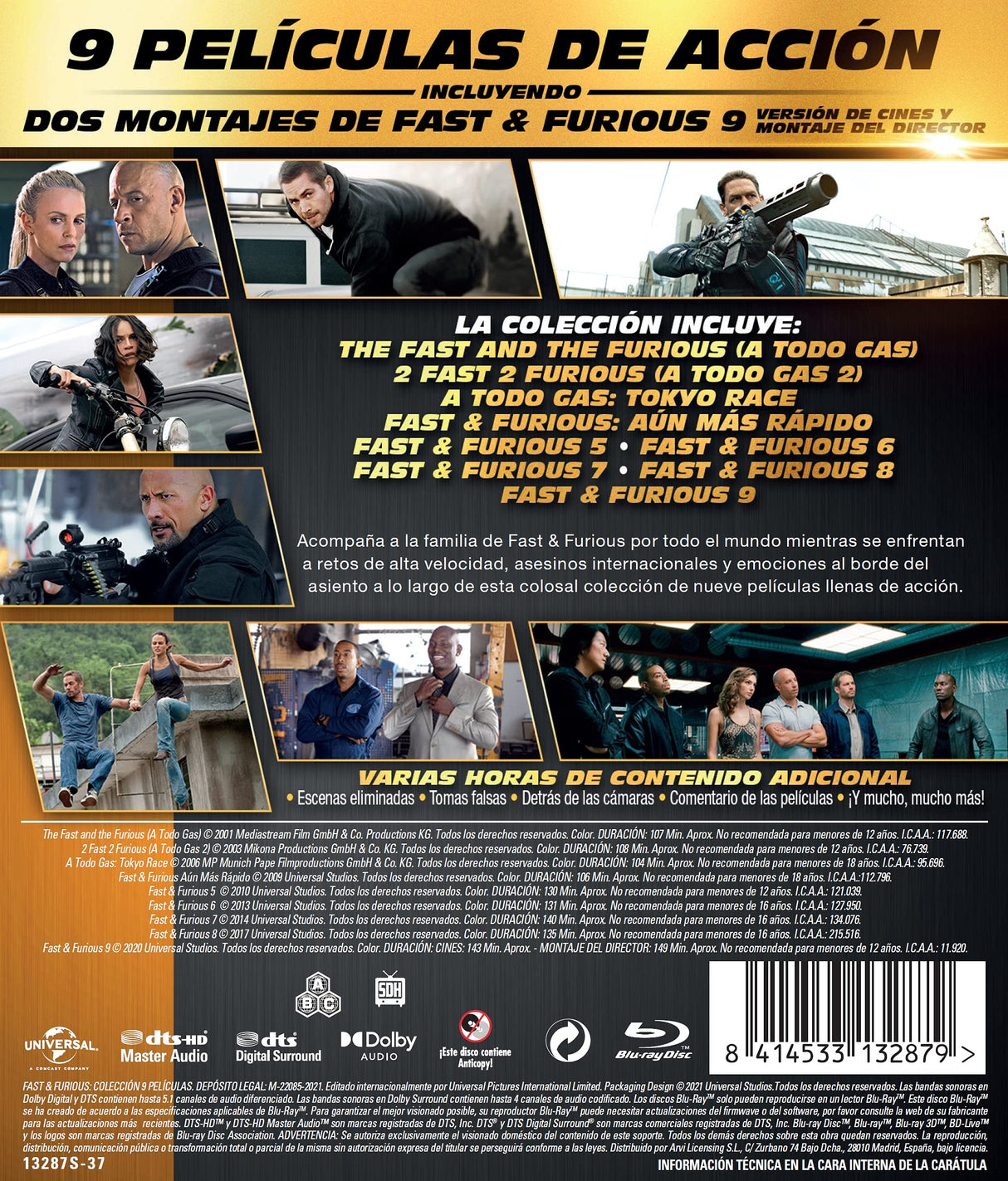 Fast & Furious Pack 1-9 [Blu-ray]