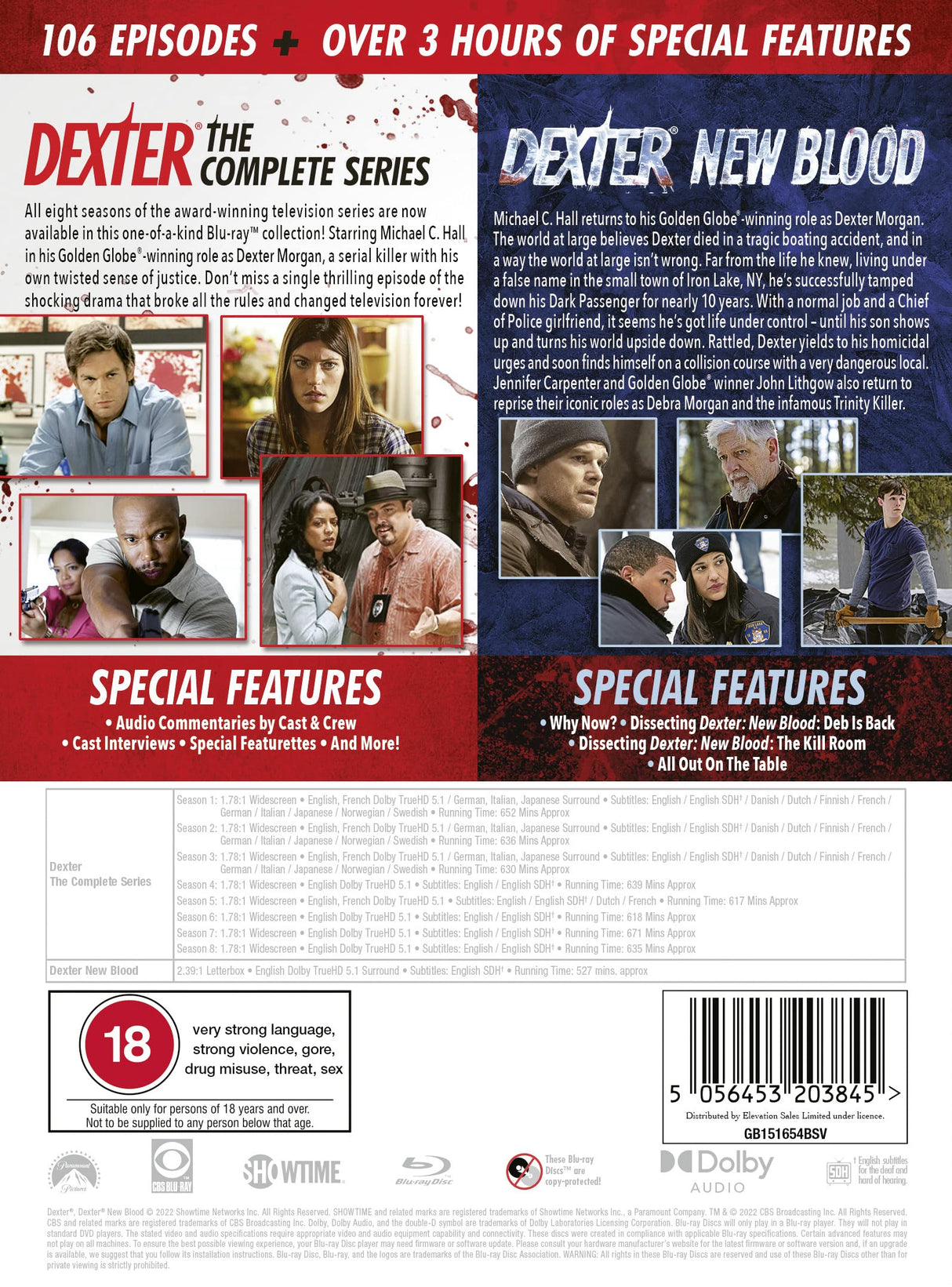 Dexter: The Complete Series + Dexter: New Blood [Blu-ray] [Region A & B & C]