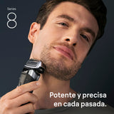 Braun Afeitadora Eléctrica Hombre Series 8, Máquina De Afeitar Barba En Seco Y En Mojado Con Cabezal De Precisión y Recortadora, 60 Min De Uso, Base De Carga Y Estuche De Viaje, 8617S, Plata