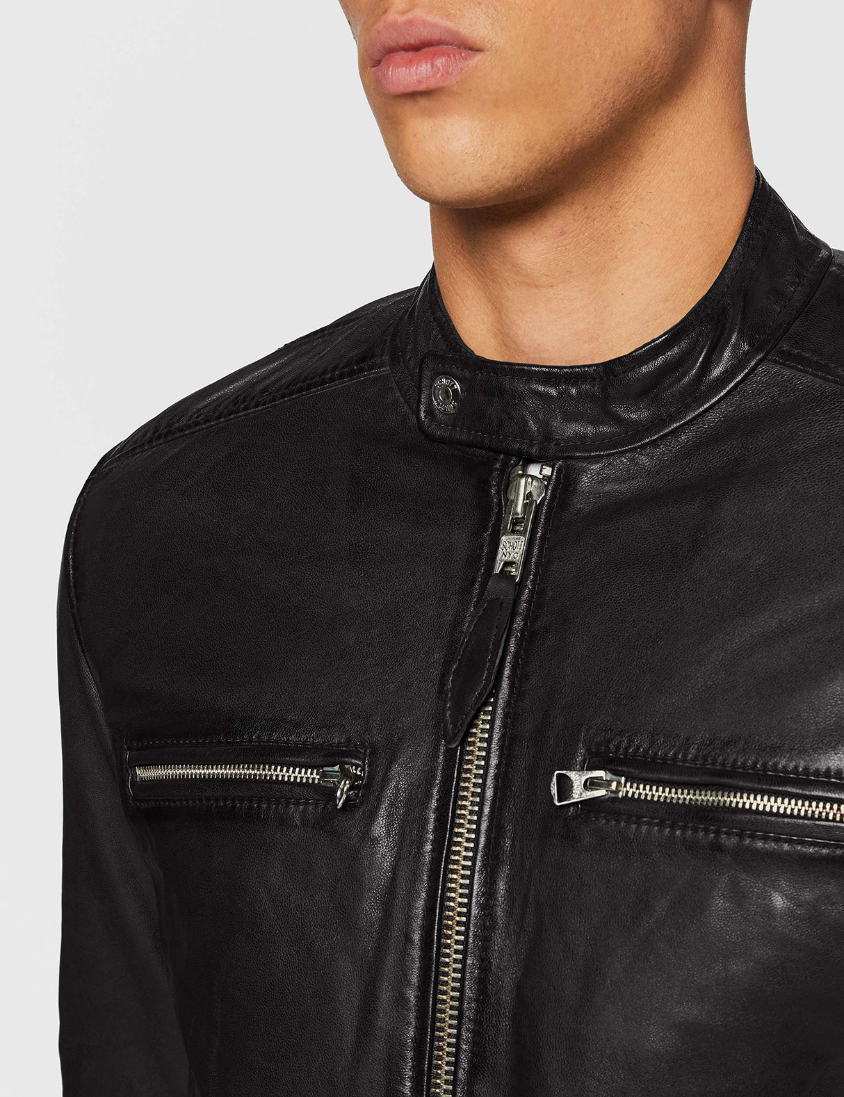 Schott NYC LCNEWPORT Chaqueta, Negro, M para Hombre