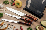 Rockingham Forge Juego de Cuchillos de Cocina de 7 Piezas, Serie Sunrise, Hoja de Acero Inoxidable con Mangos de Resina, Marrón Ambarino, RF-2160/7BR