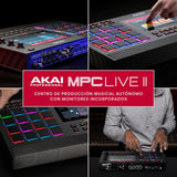Akai Professional MPC Live II - Caja de ritmos autónoma, Sampler con altavoces integrados, beat pads, motores de sintetizador y pantalla táctil