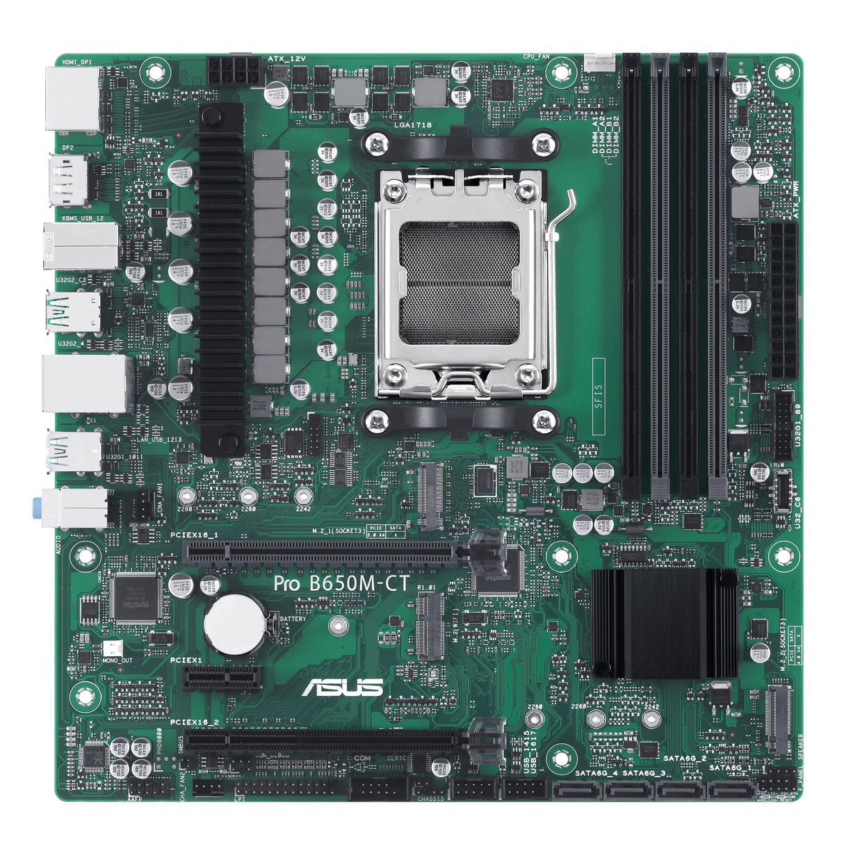 ASUS Pro B650M-CT-CSM Business - Placa Base AMD AM5 (Ryzen 7000, Memoria Micro-ATX, Memoria DDR5, PCIe 5.0, USB 3.2 Gen 2, Kit de BIOS Comercial)