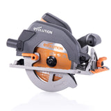 Evolution Power Tools - Sierra circular multimaterial R185CCSX+ con guía compatible (paquete plus con bolsa de transporte), 185 mm, 230 V
