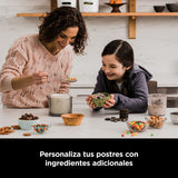 Ninja CREAMi Heladera multifunción, 1,4 l de capacidad, 3 tarrinas, 7 programas, Helado, Gelato, Sorbete, Smoothie bowl, Batido y más, en negro y plata, NC300EU