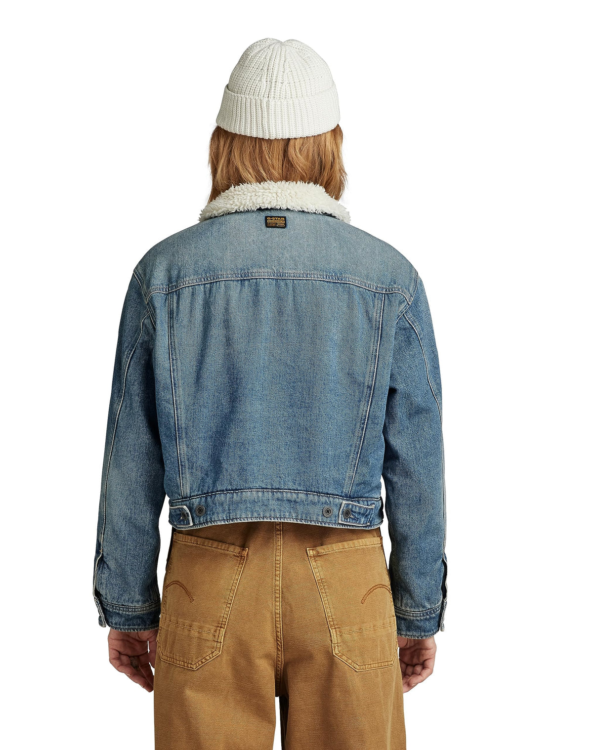 G-Star Para Mujer Short Sherpa Denim jacket Wmn, Azul (antique faded blue agave D23686-D436-G129), XL