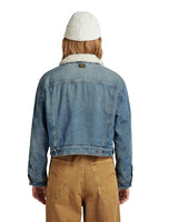 G-Star Para Mujer Short Sherpa Denim jacket Wmn, Azul (antique faded blue agave D23686-D436-G129), XL