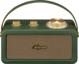 SANGEAN RA-101 Forest Gold/Altavoz PORTÁTIL. Diseño Retro de Madera y Piel sintética. Bluetooth 5.0. Autonomía 19 Horas con una Carga Completa. AUX-in para Fuentes de Audio externas.