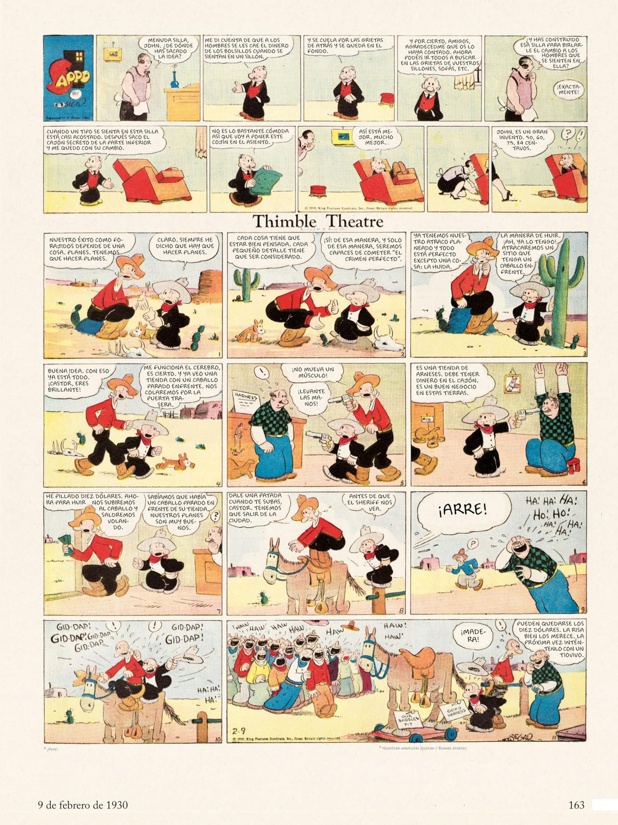 Thimble theatre. edicion en castellano. seleccion de planchas dominicales (1925-1930) (COMICS Y NOVELAS GRAFICAS)
