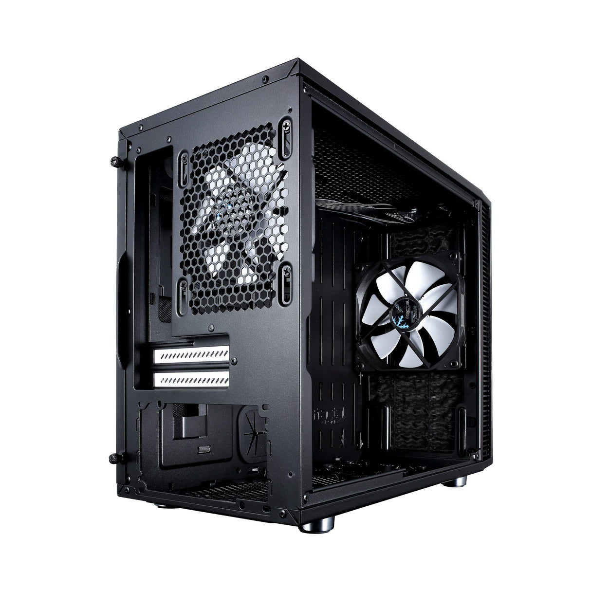 Fractal Design Nano S Window , Mini Tower Computer Case , ITX , Optimized for High Airflow and Silent Computing with ModuVent Technology ,2x Fractal Design Dynamic X2 GP,14 Fans included ,Black Window