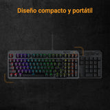 ASUS TUF Gaming K3 Gen II - Teclado Compacto de 98 Teclas, interruptores óptico-mecánicos RGB Red, Espuma amortiguadora, IP57, Placa Superior Desmontable y Aura Sync - Teclado QWERTY Español