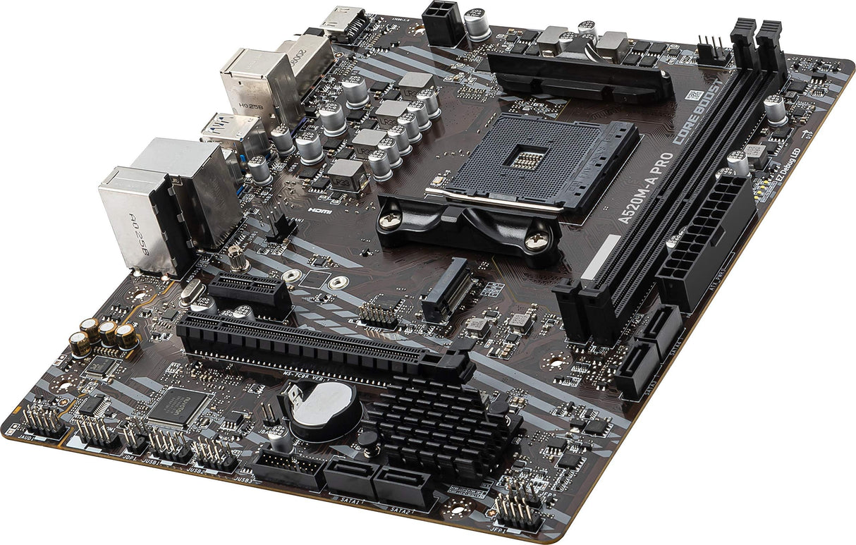 MSI Placa Base para Juegos A520M-A Pro (AMD Ryzen 5000, AM4, DDR4, PCIe 3.0, SATA 6Gb/s, M.2, USB 3.2 Gen 1, DVI/HDMI, Micro-ATX)