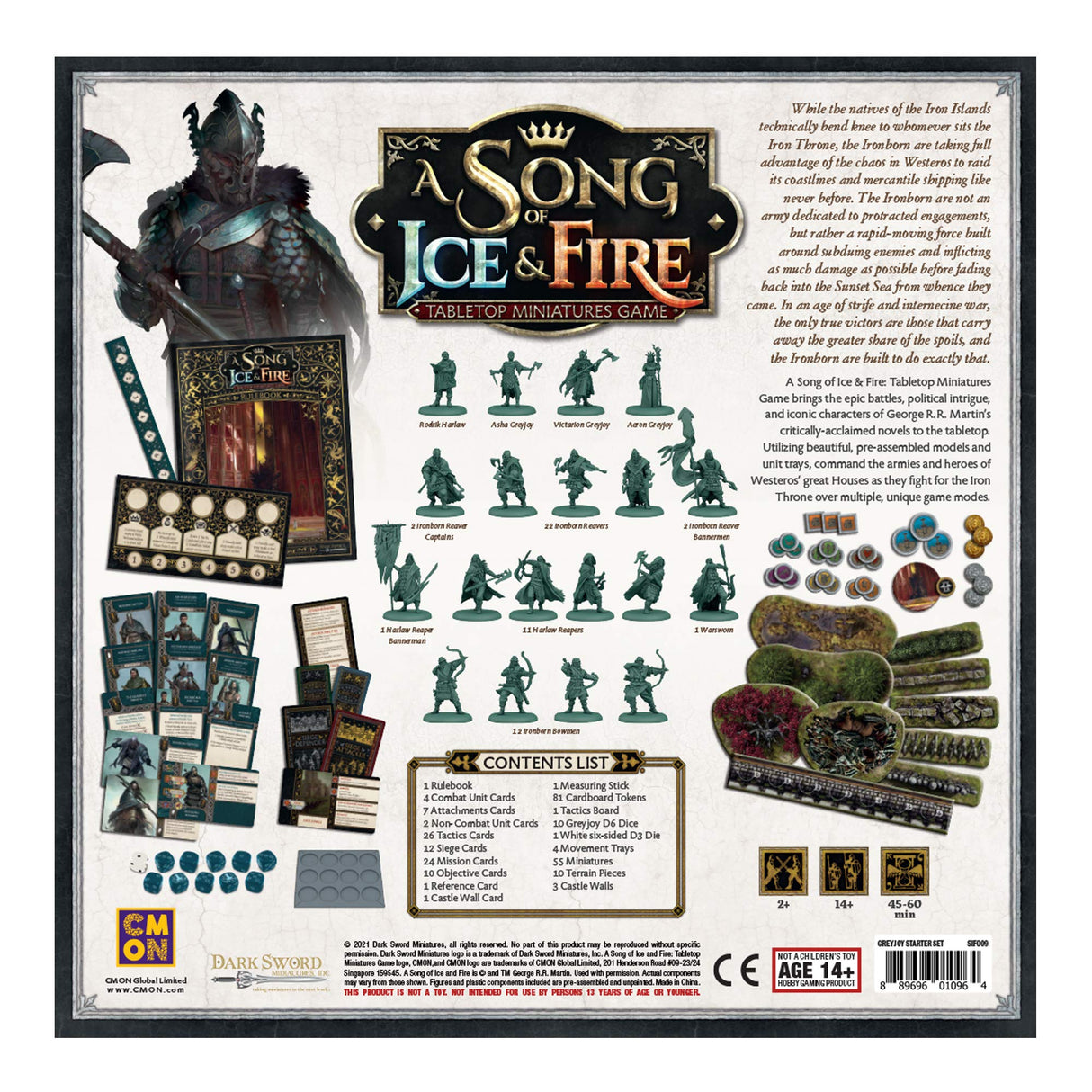 Una canción del Hielo y el Fuego: Juego de miniaturas de Mesa – House Greyjoy Starter Set Estrategia en Miniatura para Adolescentes y Adultos Mayores de 14 años para 2 Jugadores