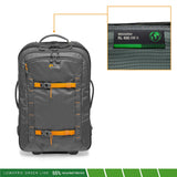Lowepro Whistler RL 400 AW II, Maleta con Ruedas Fotográfica con Tejido Reciclado, Ruedas Resistentes, Todos los Clima, Cámara Profesional, Espacio para Portátil de 15", Cámara Mirrorless/DSLR, Gris