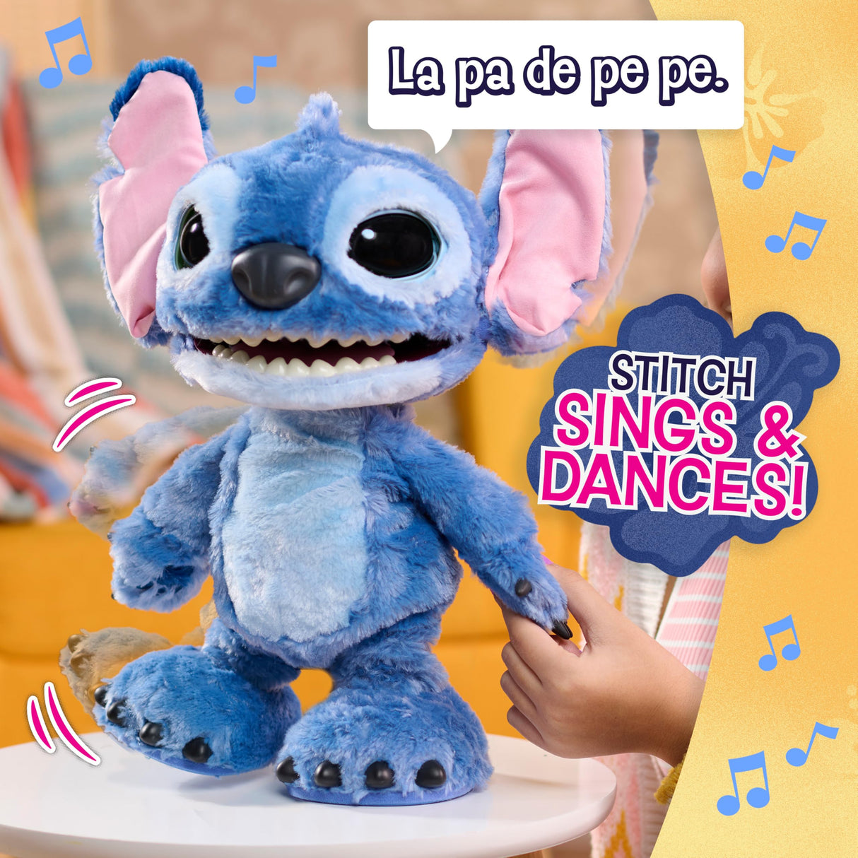 Just Play Peluche Interactivo Disney Ultimate Stitch, de 43 cm, más de 100 Sonidos y reacciones, se Mueve como el de Verdad, para niños a Partir de 3 años