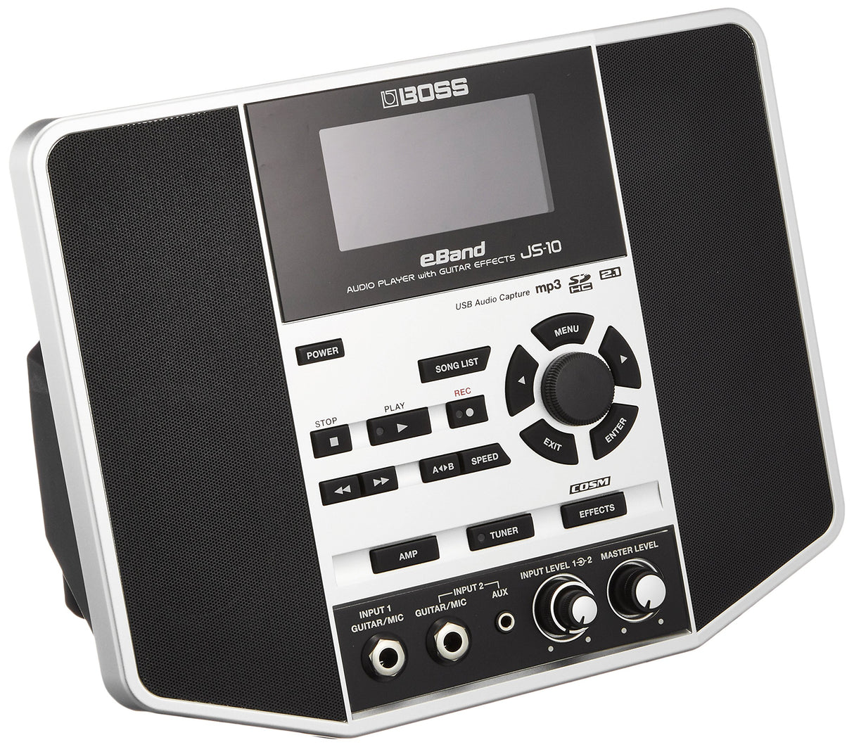 Reproductor de audio BOSS JS-10 con efectos de guitarra BOSS — Sistema de sonido 2.1 y librería de sonidos mejorada