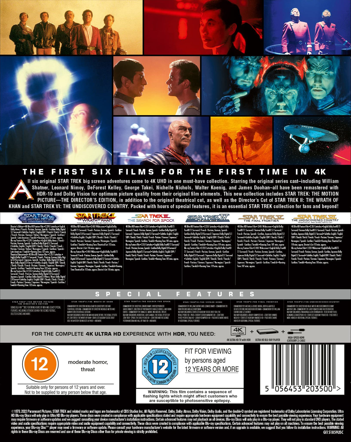 Star Trek: The Original Motion Picture Collection (1-6) 4K UHD [Blu-ray] [Region A & B & C]