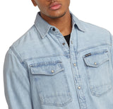 G-STAR Para Hombre Camisa Dakota Slim, Azul (Sun Faded Blue Mist D23616-D252-G342), L