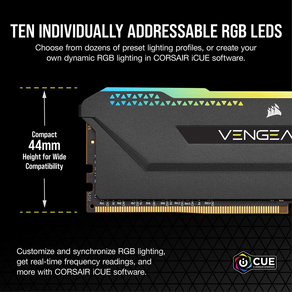 Corsair Vengeance RGB Pro SL 16GB (2x8GB) DDR4 4000 (PC4-32000) C18 Memoria Interna - Negro