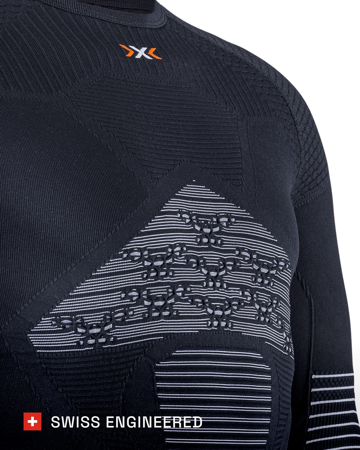 X-Bionic Energizer 4.0 Camisa Cuello Redondo y Mangas largas para Hombre - Alta tecnología para Deportes de Invierno con características de termorregulación y Rendimiento mejoradas - Negro/Blanco, M