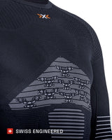 X-Bionic Energizer 4.0 Camisa Cuello Redondo y Mangas largas para Hombre - Alta tecnología para Deportes de Invierno con características de termorregulación y Rendimiento mejoradas - Negro/Blanco, M