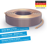 PureLink SP020-025 Cable de altavoz 2 x 4.0 mm² (99.9% OFC cable de cobre sólido 0.10mm) Cable de altavoz de alta fidelidad, 25m, transparente