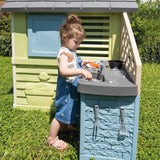 Smoby Life Casa Pretty con Cocina- Incluye Accesorios- Protección Anti-UV- con 57% Material Reciclado- Casa Infantil Exterior de jardín- Resistente a la Intemperie para niños de +2 años (7600810738)