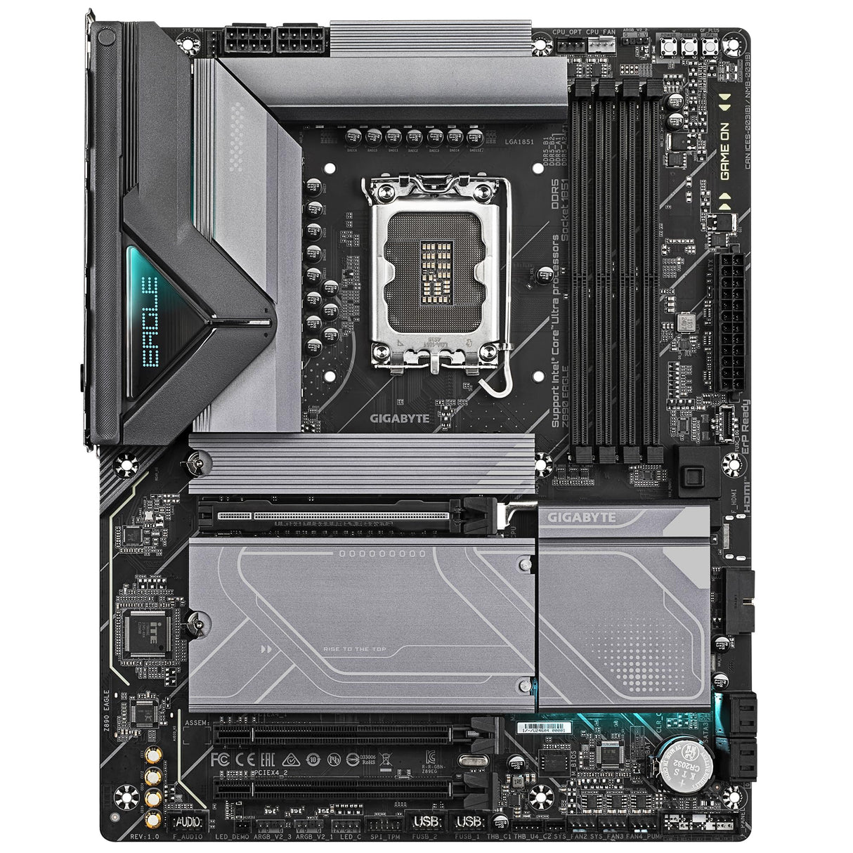 GIGABYTE Z890 Eagle Placa Base - Compatible con CPUs Intel Core Ultra (Serie 2), VRM de 14+1+2 Fases, hasta 8800MHz DDR5 (OC), 1x PCIe 5.0 M.2 + 3X PCIe 4.0 M.2, LAN de 2,5GbE, USB4