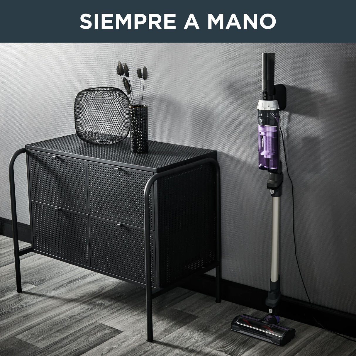 Rowenta XNano RH1128 - Aspiradora escoba sin cable, con 3 funciones en 1, autonomía de 40 minutos, muy ligero, fácil acceso del suelo hasta el techo, lila y gris