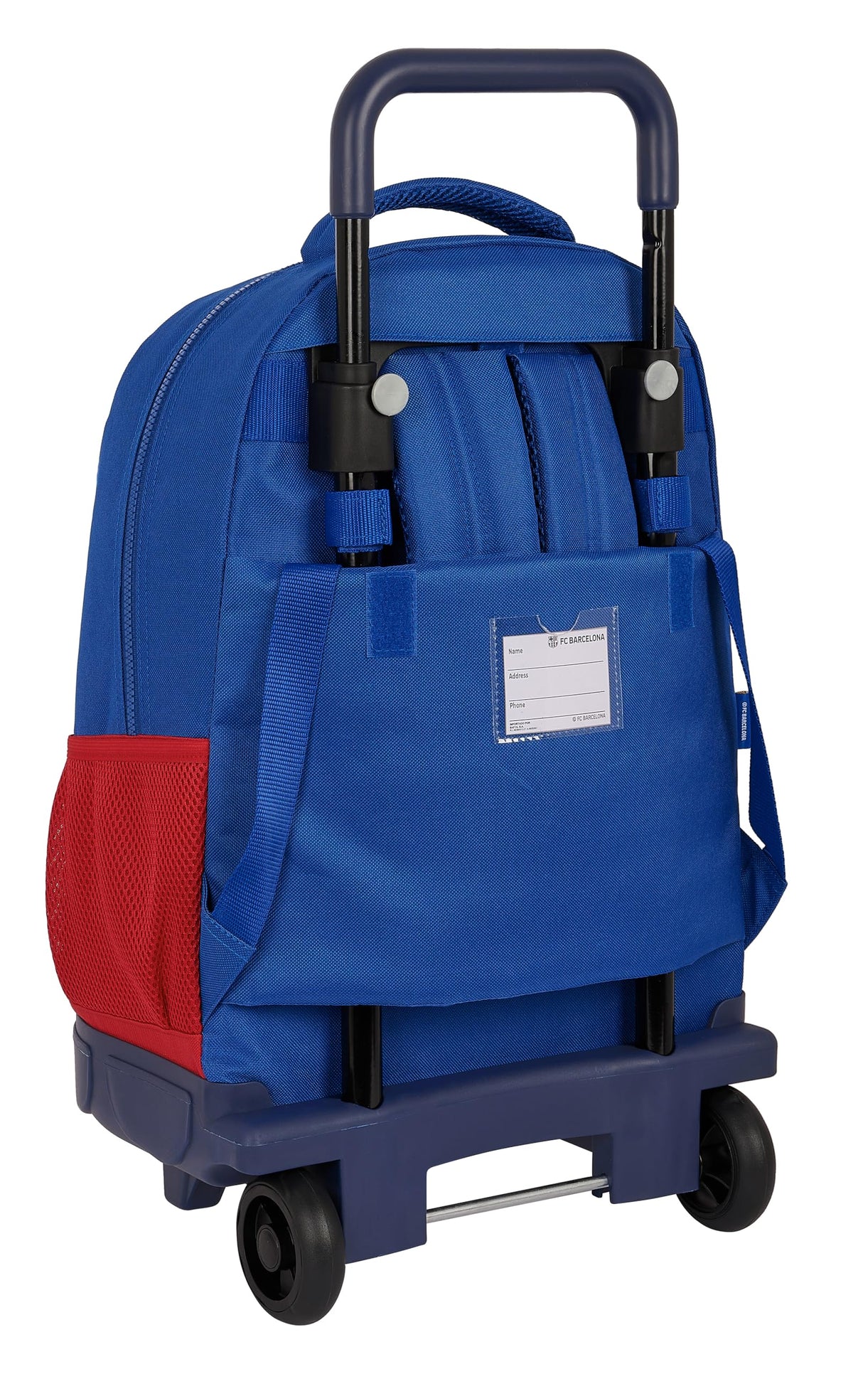 Safta F.C. BARCELONA 2ª EQUIPACIÓN - Mochila Grande con Ruedas, Compacta, Extraíble, Ideal para Niños de Diferentes Edades, Cómoda y Versátil, Calidad y Resistencia, 33x22x45 cm, Color Azul y Granate