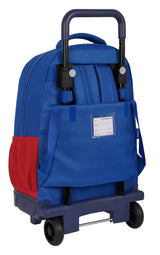 Safta F.C. BARCELONA 2ª EQUIPACIÓN - Mochila Grande con Ruedas, Compacta, Extraíble, Ideal para Niños de Diferentes Edades, Cómoda y Versátil, Calidad y Resistencia, 33x22x45 cm, Color Azul y Granate