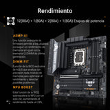 ASUS TUF Gaming B860M-PLUS WiFi, Placa Base Intel mATX, 12+1+2+1 80A etapas de alimentación DrMOS, DDR5, PCIe 5.0, 3 Ranuras M.2, Wi-Fi 7, Realtek 2.5Gb Ethernet, DisplayPort, HDMI, USB 20Gbps Tipo-C