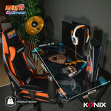 Konix Naruto Shippuden Escritorio Gaming 121 x 69 x 76 cm en Forma de Y - Mesa de Madera y Metal - Portavasos - Soporte para Auriculares - Motivo Naruto Rasengan