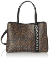 Calvin Klein Bolsa de Triple Compartimento Adeline para Mujer, Marrón/Caqui/Negro, Talla de un Talla