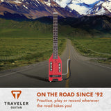 Traveler Guitar Guitarra acústica y eléctrica ultraligera, rojo vintage (ULA VRDM)