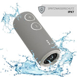Silva Schneider Altavoz Bluetooth PBS 3600 BT | 200 W | IPX7 Resistente al Agua | TWS & LED-RGB | batería de 3600 mAh | hasta 7 Horas de autonomía | Gris Claro