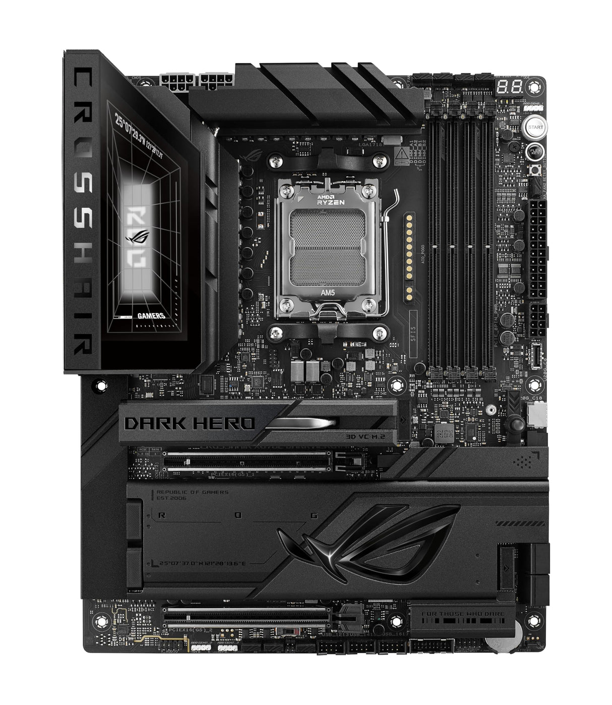 ASUS ROG Crosshair X870E Dark Hero Gaming Placa Base Socket AMD AM5 (ATX, DDR5, Advanced AI PC, 10 GB Ethernet, WiFi 7, 2 x PCIe 5.0 M.2, 2 x USB4, 2 x USB 20 Gbps)