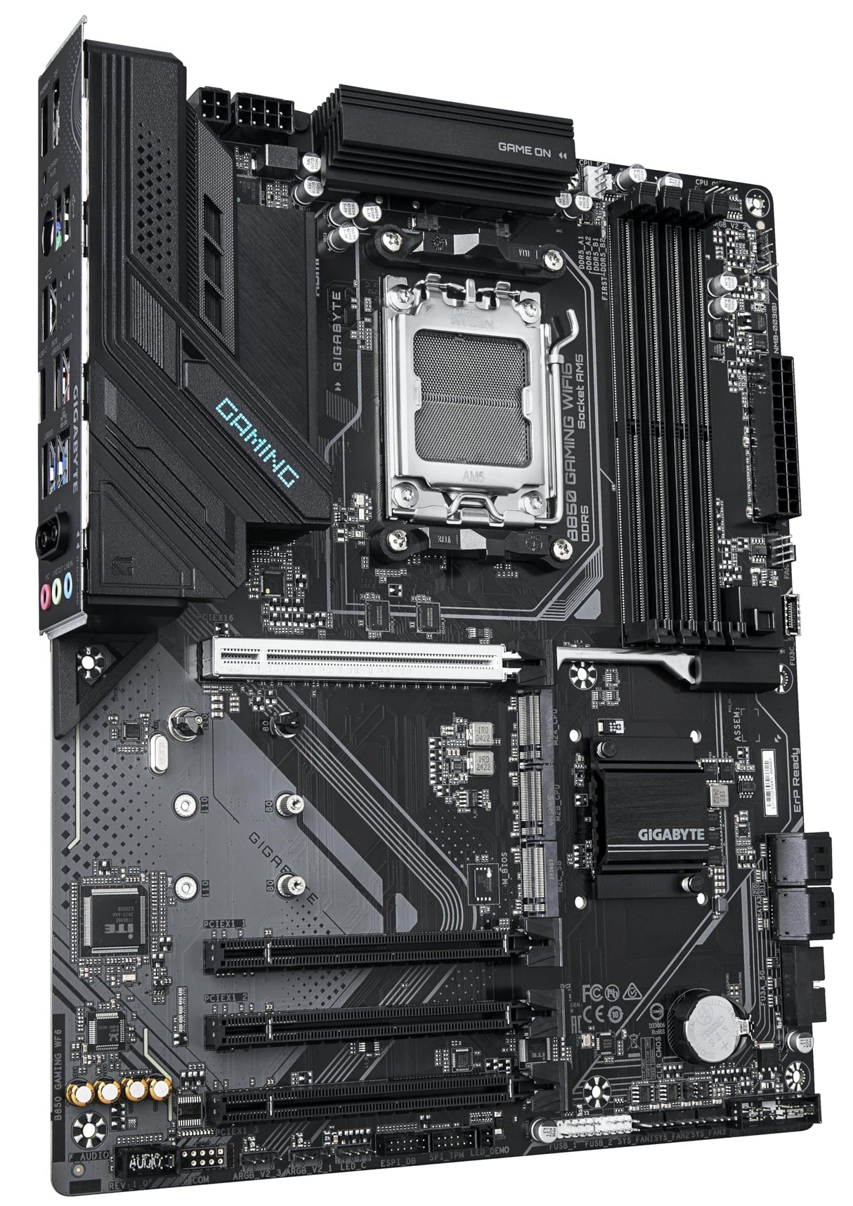 GIGABYTE B850 Gaming WIFI6 Placa Base - Procesadores AMD Ryzen Serie 9000, VRM Digital de 6+2+2 Fases, hasta 8200MHz DDR5 (OC), 1xPCIe 5.0 + 2xPCIe 4.0 M.2, LAN GbE, WiFi 6, USB 3.2 Gen 2