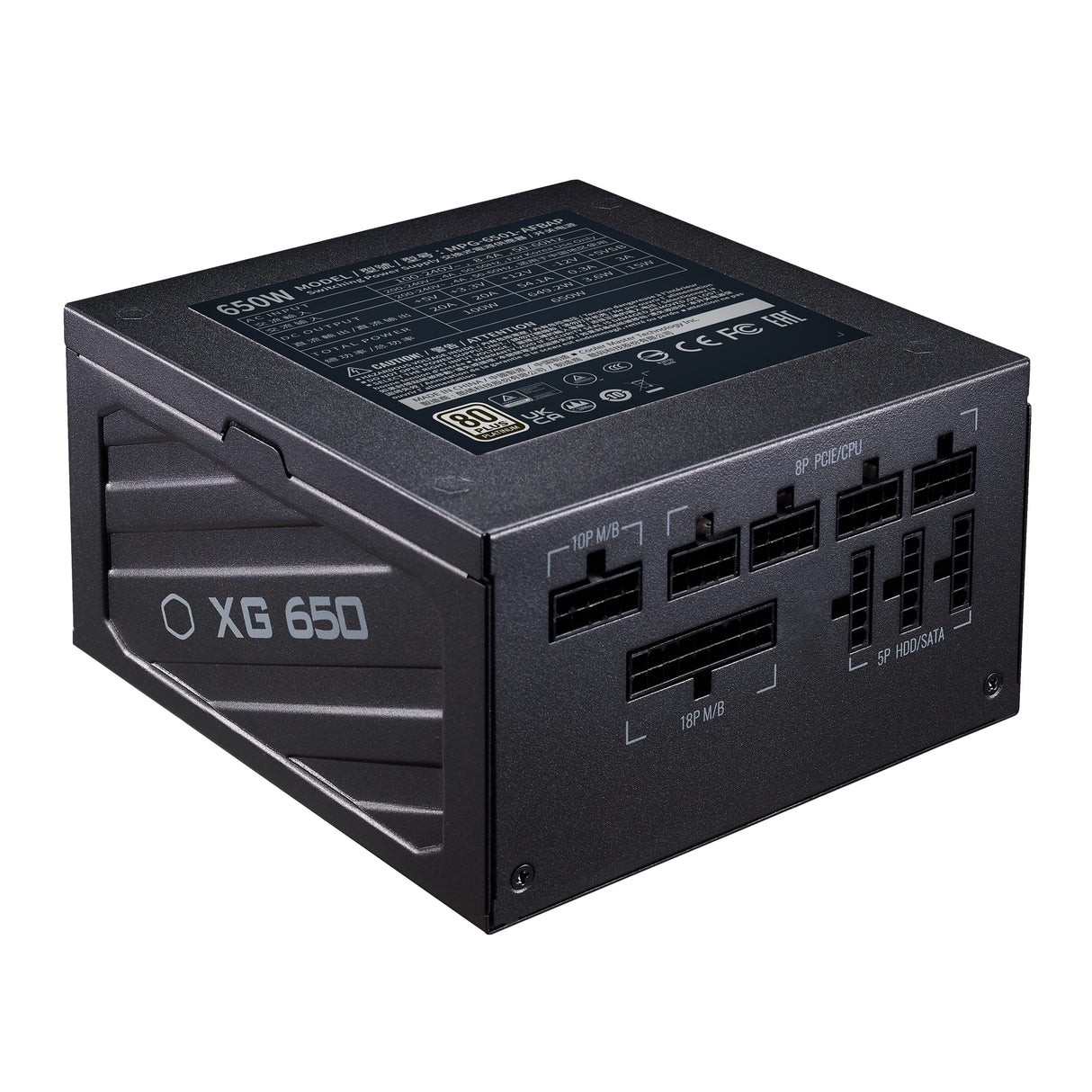 Cooler Master XG 650 Platinum Fuente de Alimentación (UE) - 80 Plus Platinum (Eficiencia +92%) 650W, Totalmente Modular, Condensadores 100% Japoneses, Ventilador FDB de 135mm - 10 Años de Garantía