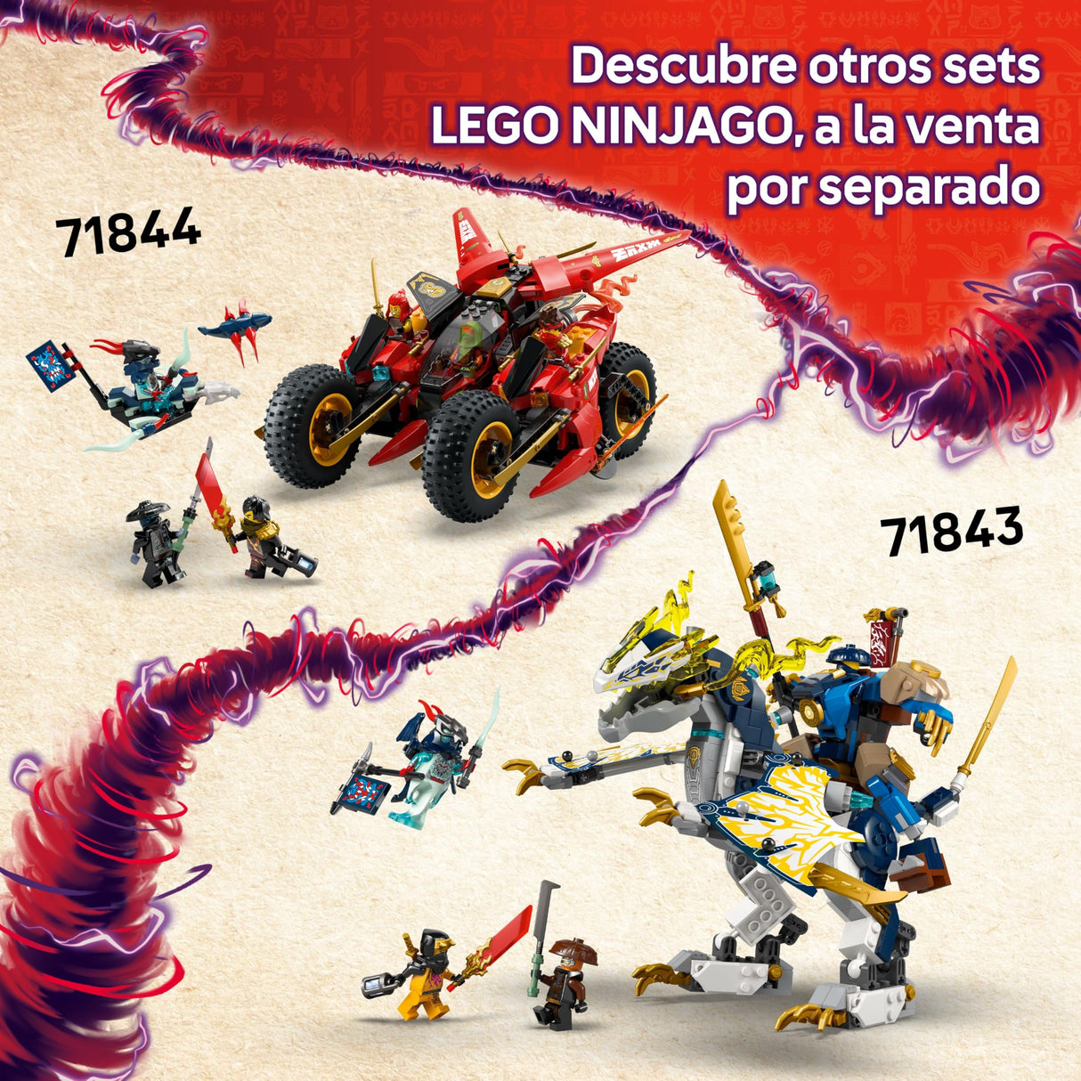 LEGO Ninjago 2 en 1 Meca Reactor de Lloyd - Figura Articulada Transformable en Avión Reactor - 5 Minifiguras Inc. Sora y Lloyd - Moto y Dragón de Juguete - Regalo para Niños de 9+ Años 71845