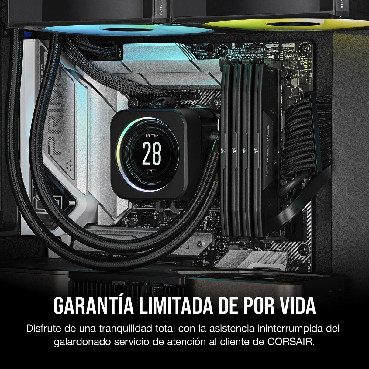Memoria RAM CORSAIR Vengeance DDR5 de 96 GB (4x24 GB) a 6400 MHz CL32 Compatible con Intel XMP iCUE - Negro (CMK96GX5M4B6400C32)