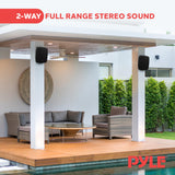 Pyle Altavoces Bluetooth Resistentes al Agua para Exterior – Altavoces de Pared 2 Vías de 5,25" (13,34 cm) con Rejilla Protectora, Soporte Universal – para Terraza, Jardín e Interior (Par)
